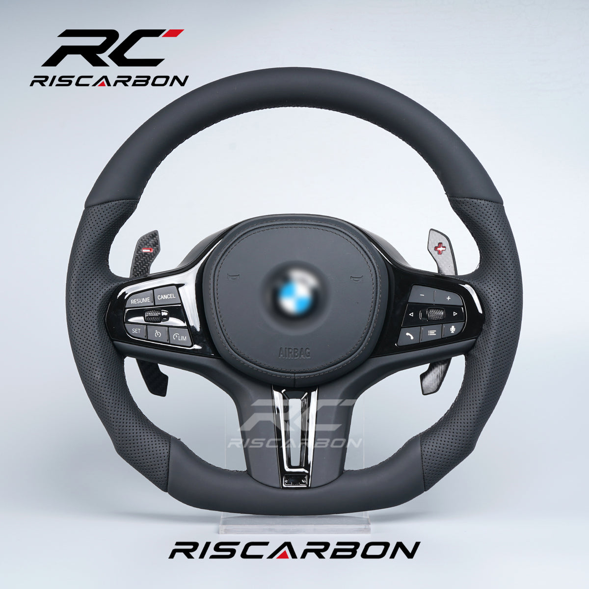 RISCARBON HOT SALE Full- Leather Car Steering Wheel for BMW X4 X5 X6 G30 G21 G22 G23 G28 G20 G11 G12 G01 G08 G02 G31 G38 G06