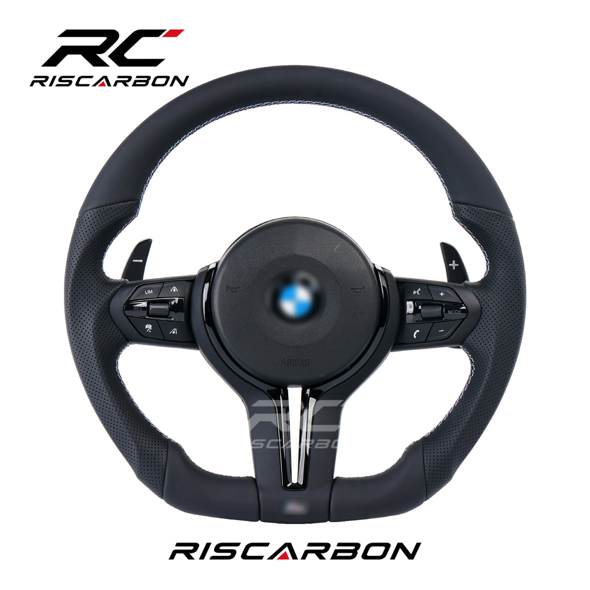 RISCARBON Car Steering Wheel ACC Heated Vibration for BMW F07 F10 F11 F18 F06 F12 F13 F01 F02 F03 F30 F31 F36 F25 F20 F21 Steering Wheel