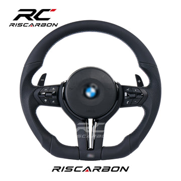 RISCARBON Car Steering Wheel ACC Heated Vibration for BMW F07 F10 F11 F18 F06 F12 F13 F01 F02 F03 F30 F31 F36 F25 F20 F21 Steering Wheel