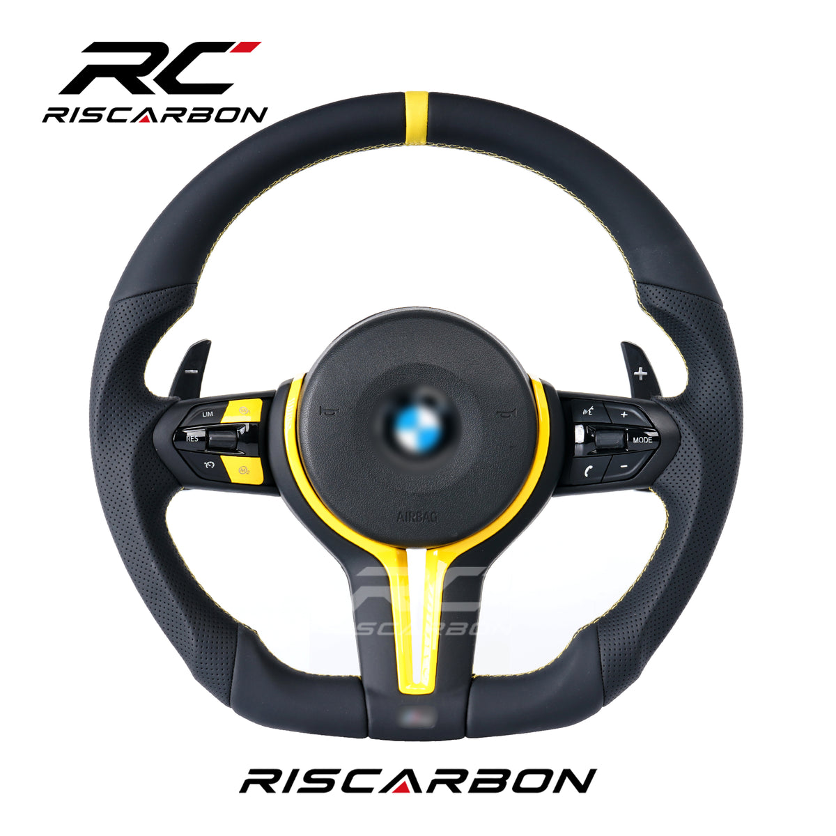 RISCARBON Car Steering Wheel for BMW F01 F20 F30 F15 F16 F21 F22 F31 F25 M3 M5 Durable for Driving