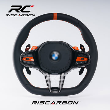 RISCARBON Leather CS Steering Wheel for BMW G30 G20 G11 G12 G13 G14 G15 G16 G30 G31 G32 G38 Manufacturer High-Quality