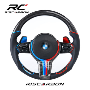 RISCARBON High Sale Carbon Fiber M5 Sport Steering Wheel for BMW F30 Steering Wheel F10 F30 F18 F20 F80 F46 F35 F32 F22 F16 F11 F25 E70 E90 E91
