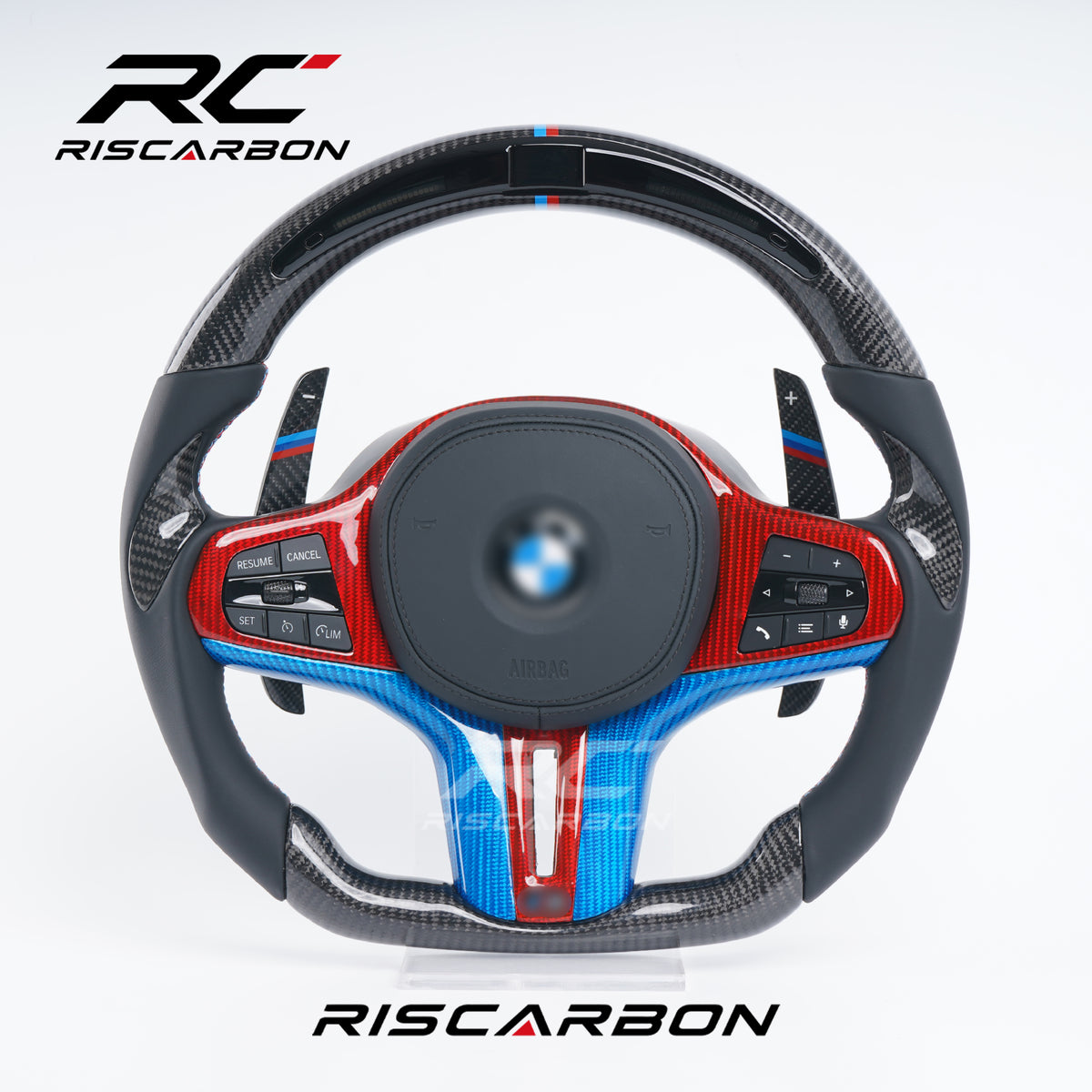 RISCARBON Carbon Fiber Direct Fit Car Steering Wheel for BMW G30 G20 G32 G01 G02 G28 G31 G87M3 M4 M5 M6
