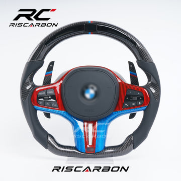 RISCARBON Carbon Fiber Direct Fit Car Steering Wheel for BMW G30 G20 G32 G01 G02 G28 G31 G87M3 M4 M5 M6
