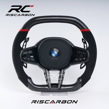 RISCARBON Full Carbon Fiber Sport Style Steering Wheel for BMW G20 G21 G22 G30 G31 G32 G40G01 G02 G87 M3 G80 M4 G42 G20 G21 Upgrade to Old