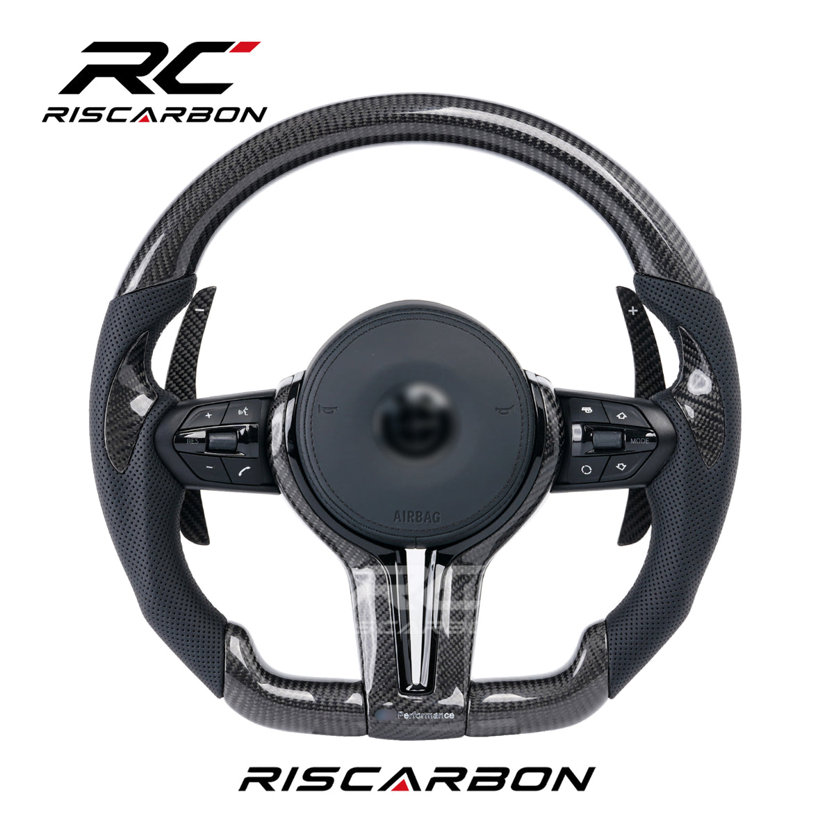 RISCARBON Carbon Fiber Leather Factory Price Car Steering Wheel for BMW E70 E81 E82 E90 E91E92 E93 E87 E88 E89 Customizable for Upgrade