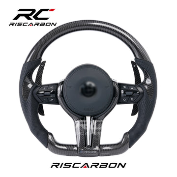 RISCARBON Carbon Fiber Leather Factory Price Car Steering Wheel for BMW E70 E81 E82 E90 E91E92 E93 E87 E88 E89 Customizable for Upgrade