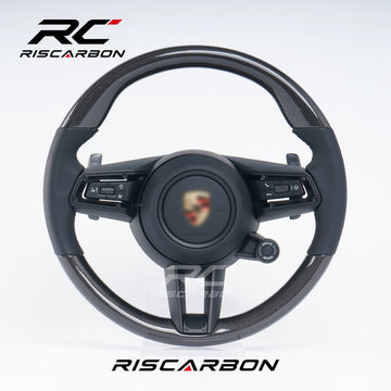 RISCARBON Carbon Fiber Sports Steering Wheel for Porsche 991 911 992 718 918 Panamera 718 Boxster for Daily Driving Durable Plug and Play