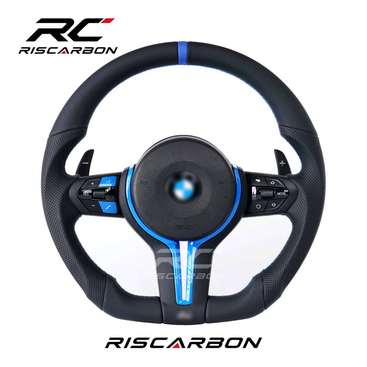 RISCARBON Factory Price Leather Steering Wheel for BMW E70 E81 E82 E90 E91E92 E93 E87 E88 E89 E84 Plug and Play