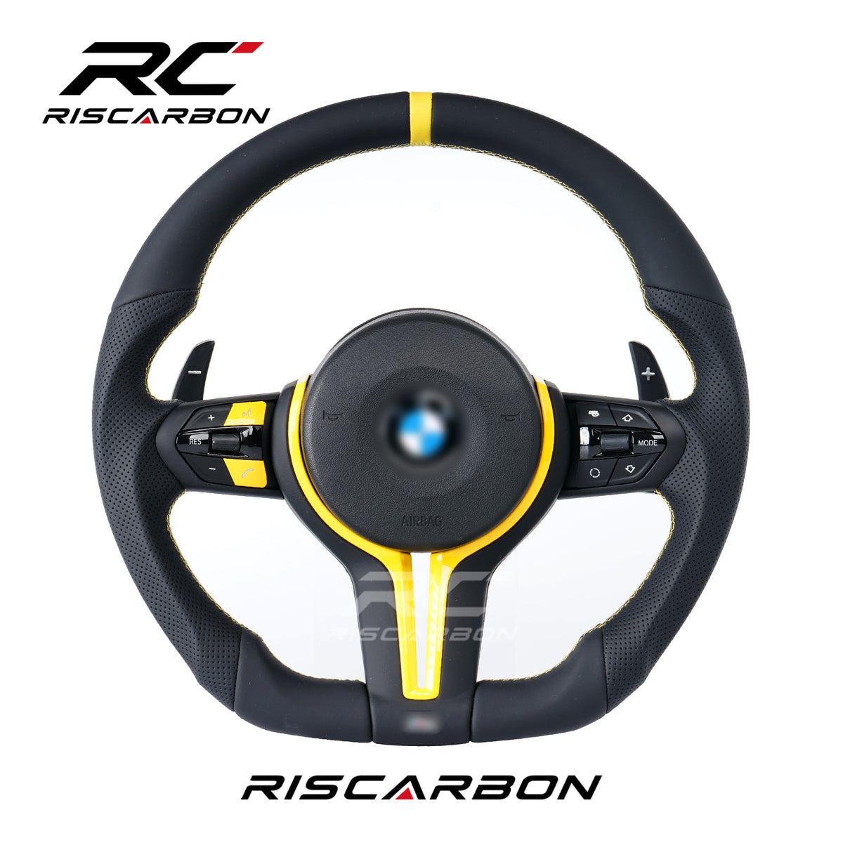 RISCARBON Factory Price Leather Steering Wheel for BMW E70 E81 E82 E90 E91E92 E93 E87 E88 E89 E84 Plug and Play High-Quality Bestselling