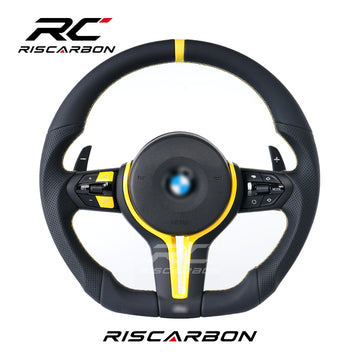 RISCARBON Factory Price Leather Steering Wheel for BMW E70 E81 E82 E90 E91E92 E93 E87 E88 E89 E84 Plug and Play High-Quality Bestselling