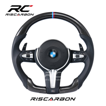 RISCARBON M Sports Carbon Fiber Leather Steering Wheel for BMW 3 5 Series F30 F32 F10 F20 F07 F01 F11F06 F13 F01 E90 M3 M4 M5 M6