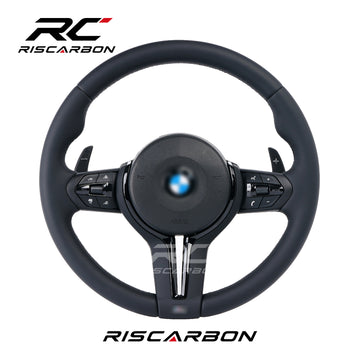 RISCARBON High Level Black Leather With ACC Vibration Steering Wheel for BMW F11 F07 F18 F06 F12 F13 F01 F02 F48 F10 F30 F34 F20 F21F12