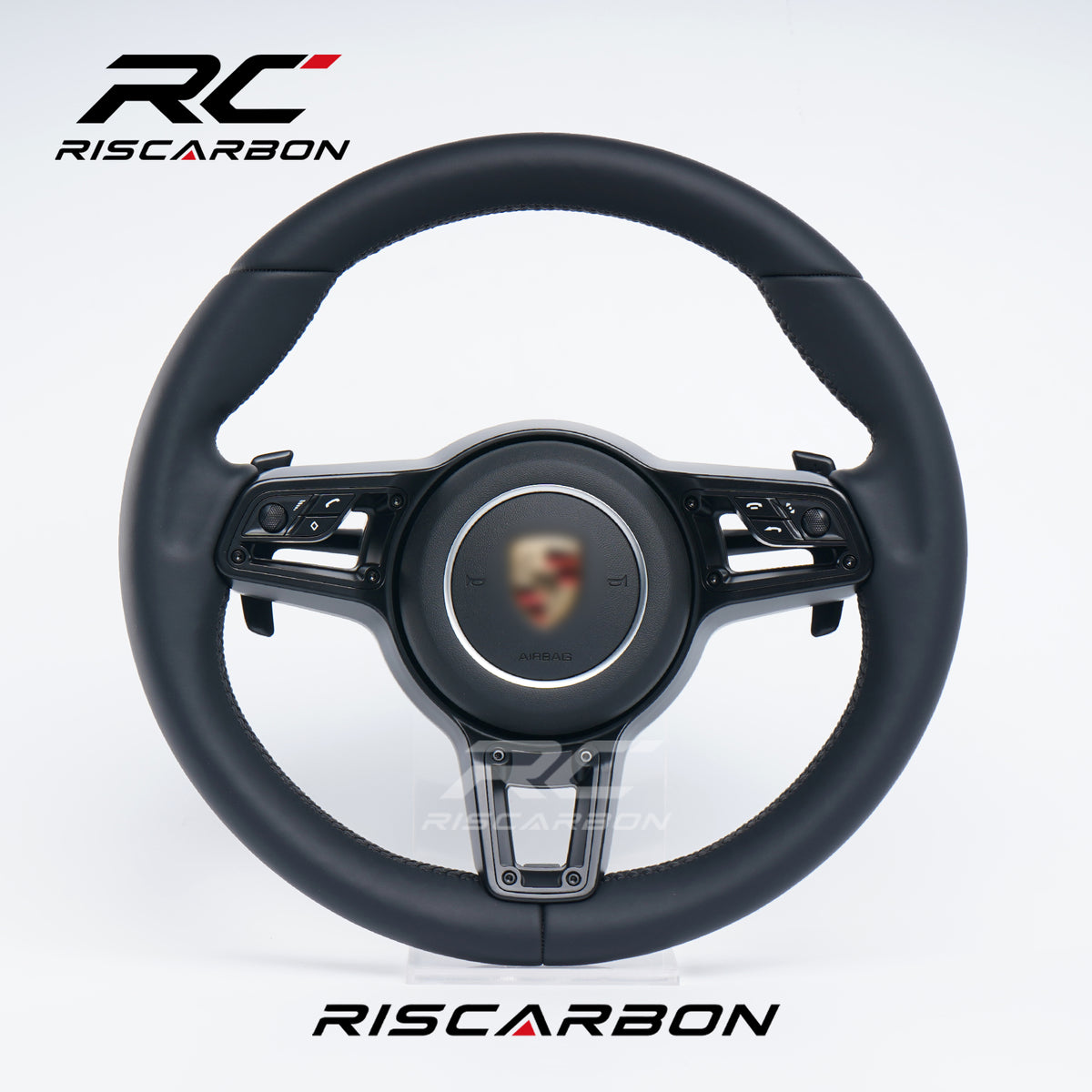 RISCARBON Factory Supply  Full Leather Sports Steering Wheel Accessories for Porsche 991 911 992 718 918 CARRERA GT Macan Cayman
