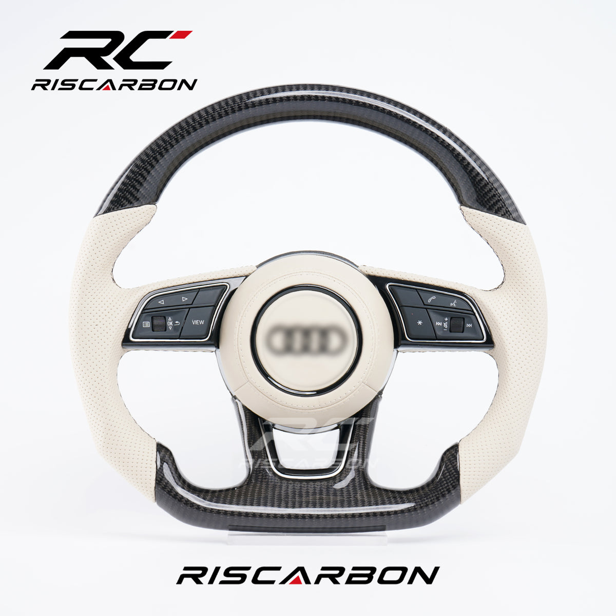 RISCARBON Custom Carbon Fiber Steering Wheel Upgrade Assembly Audi A3 A4 A5 A6 A7 B8 B8.5 B9 S3 S4 S5 Q3 Q5 Q7 Q8 RS3 RS6
