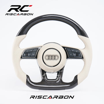 RISCARBON Custom Carbon Fiber Steering Wheel Upgrade Assembly Audi A3 A4 A5 A6 A7 B8 B8.5 B9 S3 S4 S5 Q3 Q5 Q7 Q8 RS3 RS6