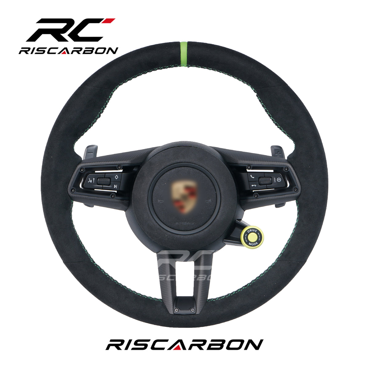 RISCARBON Sports Steering Wheel for Porsche 991 911 992 718 918 GT Panamera Cayenne Coupe Porsche 718 Cayman Microfiber Suede