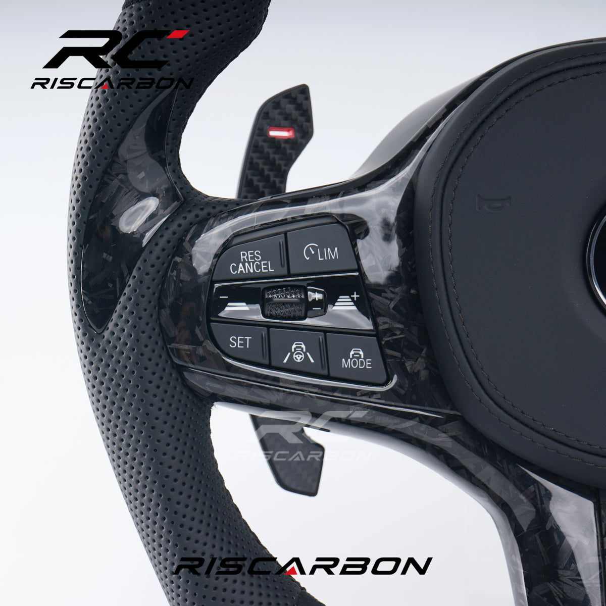 RISCARBON For BMW G30 G20 G01 G02 G05 G06 G07 M4 M5 F90 M8 X3 X4 X5 X6 F40 F44 F97 F98 F95 F96 G11 Forged Carbon Sport Steering Wheel
