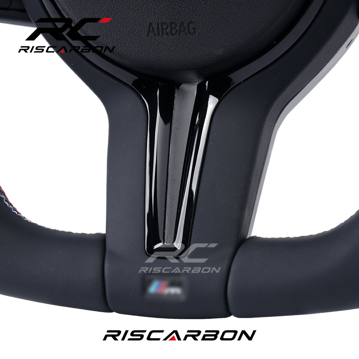 RISCARBON M-Sport Full Leather with ACC and Vibration Car Steering Wheel for BMW F30 F10 F21 F22 F15 F16 F45 F32 X1 X2 X3 X4 Model Plug and Play