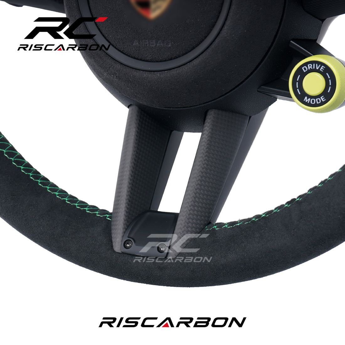 RISCARBON Sports Steering Wheel for Porsche 991 911 992 718 918 GT Panamera Cayenne Coupe Porsche 718 Cayman Microfiber Suede