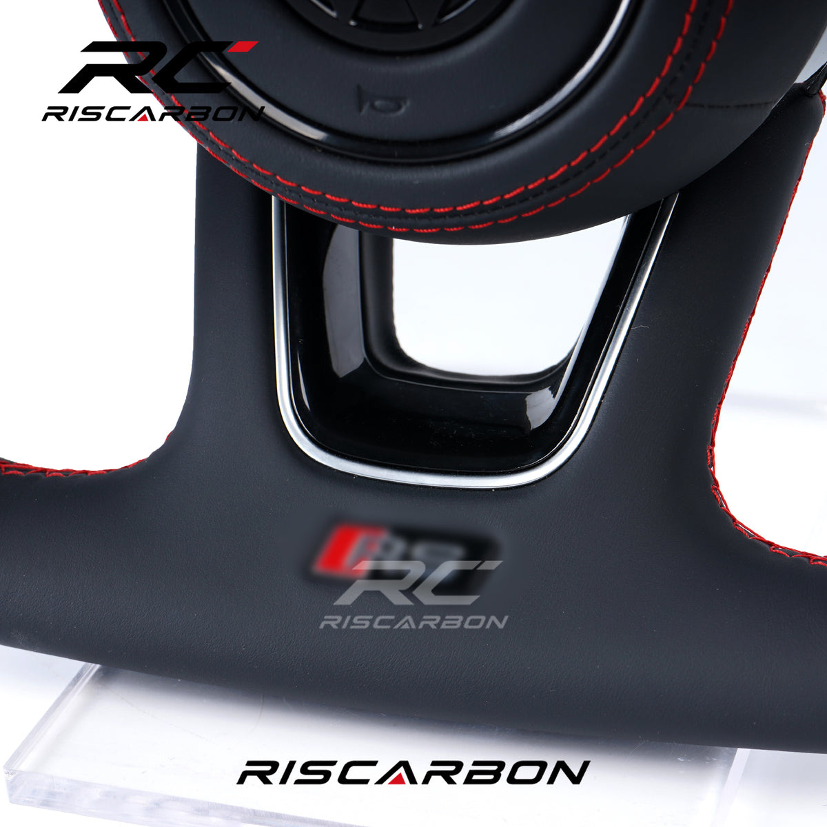 RISCARBON High Quality Full Leather Steering Wheel for Volkswagen VW Polo Golf R 6 7 8 MK6 MK7 GTi Passat B7 B8 Jetta Car Steering Wheel