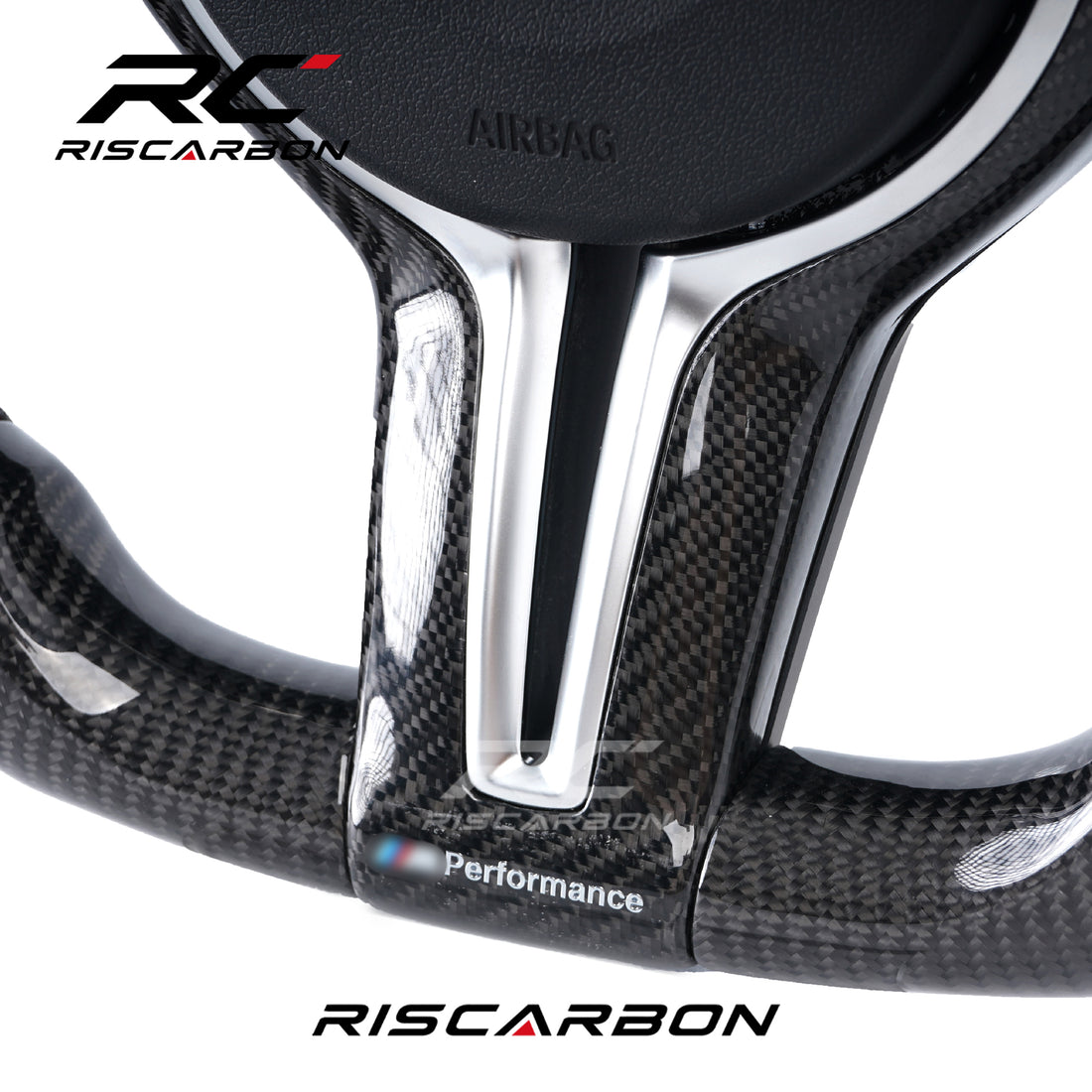 RISCARBON Plug and Play Luxury Steering Wheel for BMW E70 E71 E81 E82 E83 E84 E85 E87 E88 E89 E90 E91 E92 E93 M3 Upgrade Steering Wheel