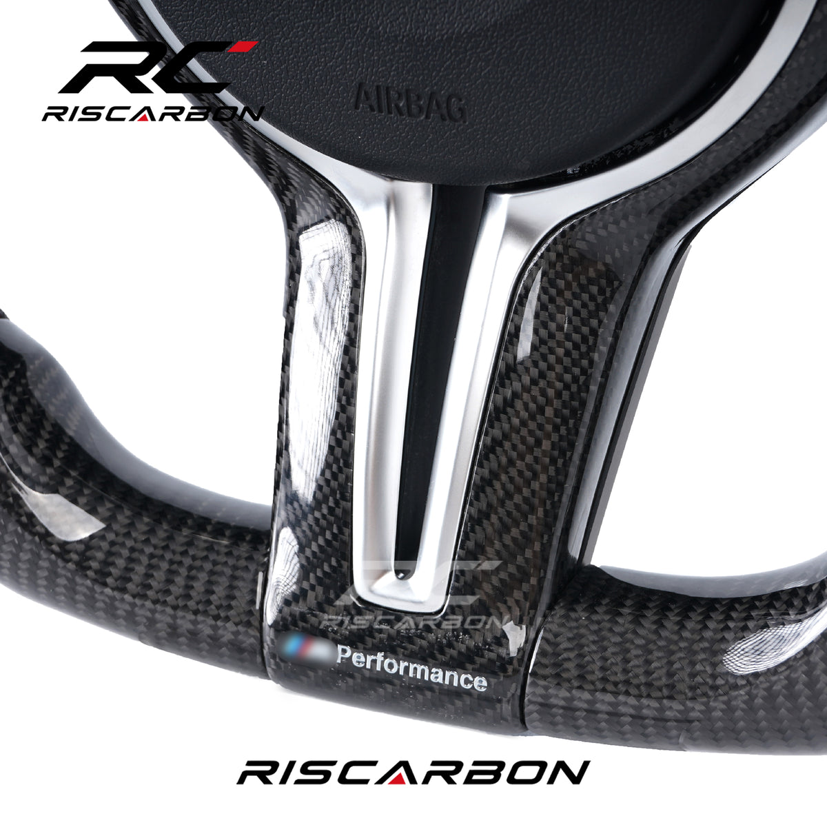 RISCARBON Plug and Play Luxury Steering Wheel for BMW E70 E71 E81 E82 E83 E84 E85 E87 E88 E89 E90 E91 E92 E93 M3 Upgrade Steering Wheel