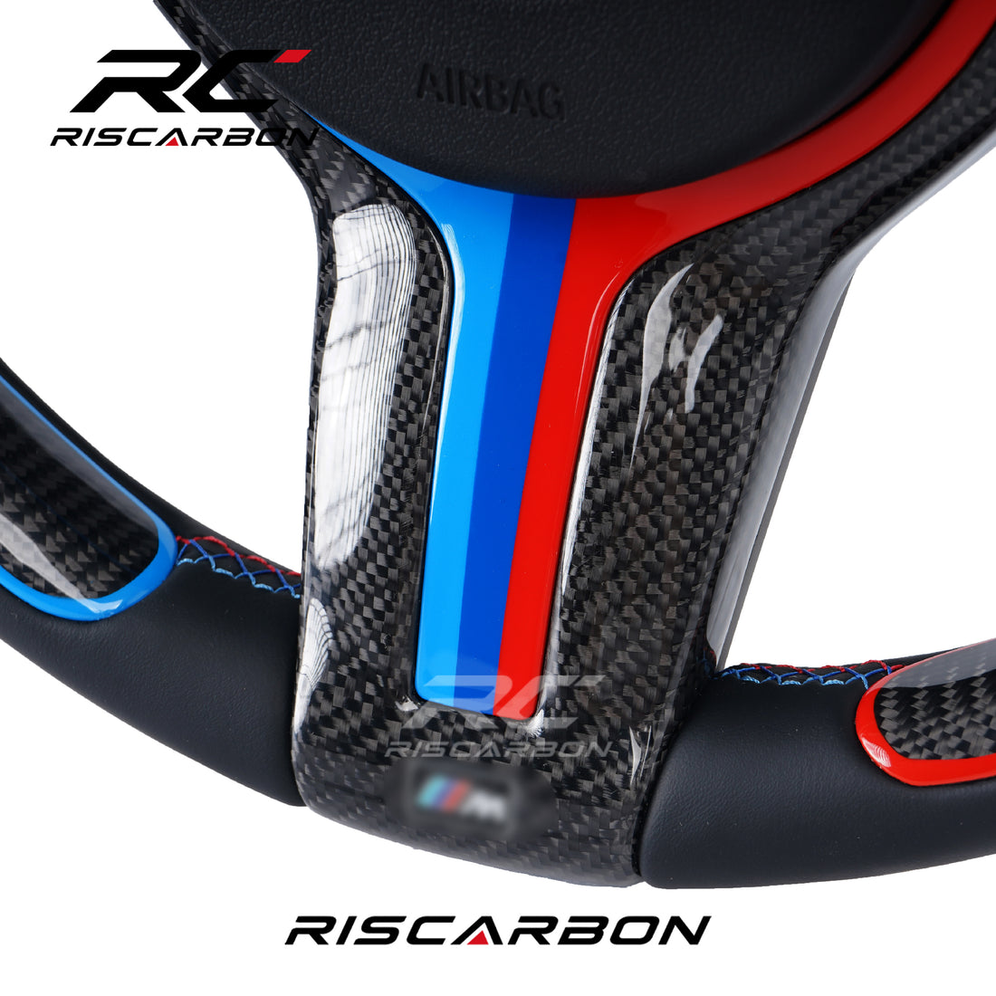 RISCARBON High Sale Carbon Fiber M5 Sport Steering Wheel for BMW F30 Steering Wheel F10 F30 F18 F20 F80 F46 F35 F32 F22 F16 F11 F25 E70 E90 E91