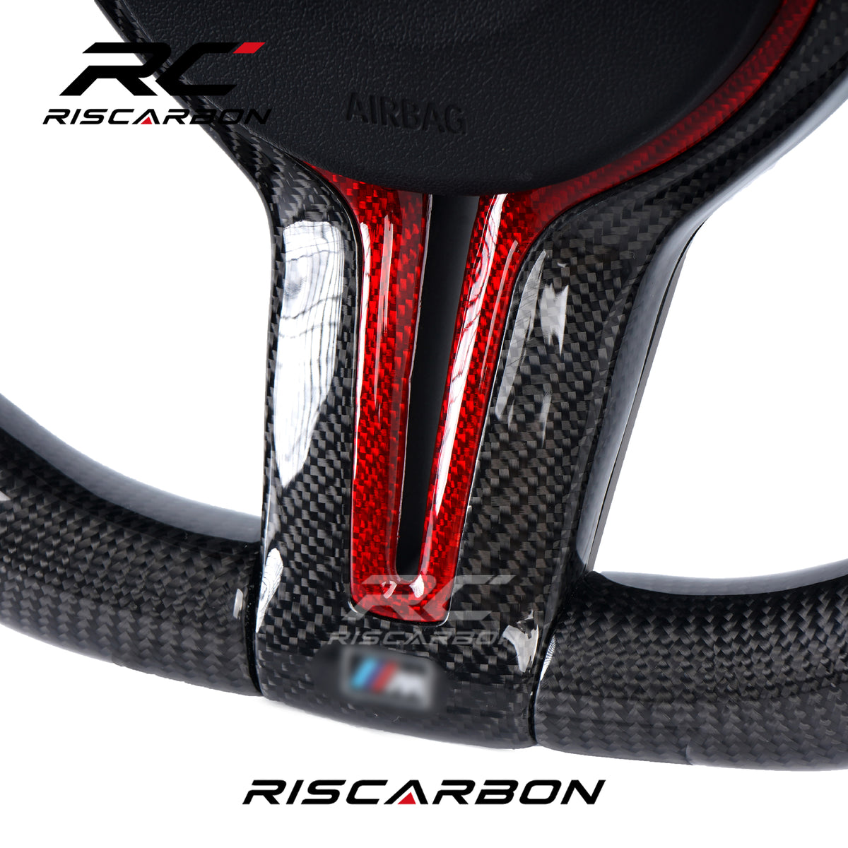 RISCARBON Modified High Carbon Fiber Perforated Leather Steering Wheel m Performance for BMW F10 F20 F22 F30 F40 F32 F36 F25 F11 F12 F18