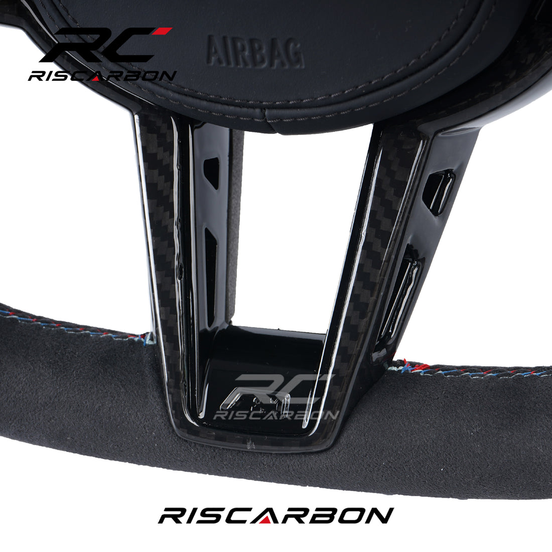 RISCARBON Hot Sale CS Full Suede Car Steering Wheel for BMW  X3 X4 X5 X6  G01 G02 G08  G21 G22 G23 G20 G28 G30  G31 G38 M340i M440i