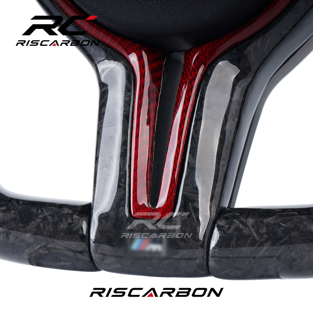 RISCARBON With LED Forge Carbon Fiber Steering Wheel for BMW X1X2 X3 F30 F10  F11 F12 F15 F20 F21 F22 F16 F01 F31 F25 F15  Plug and Play