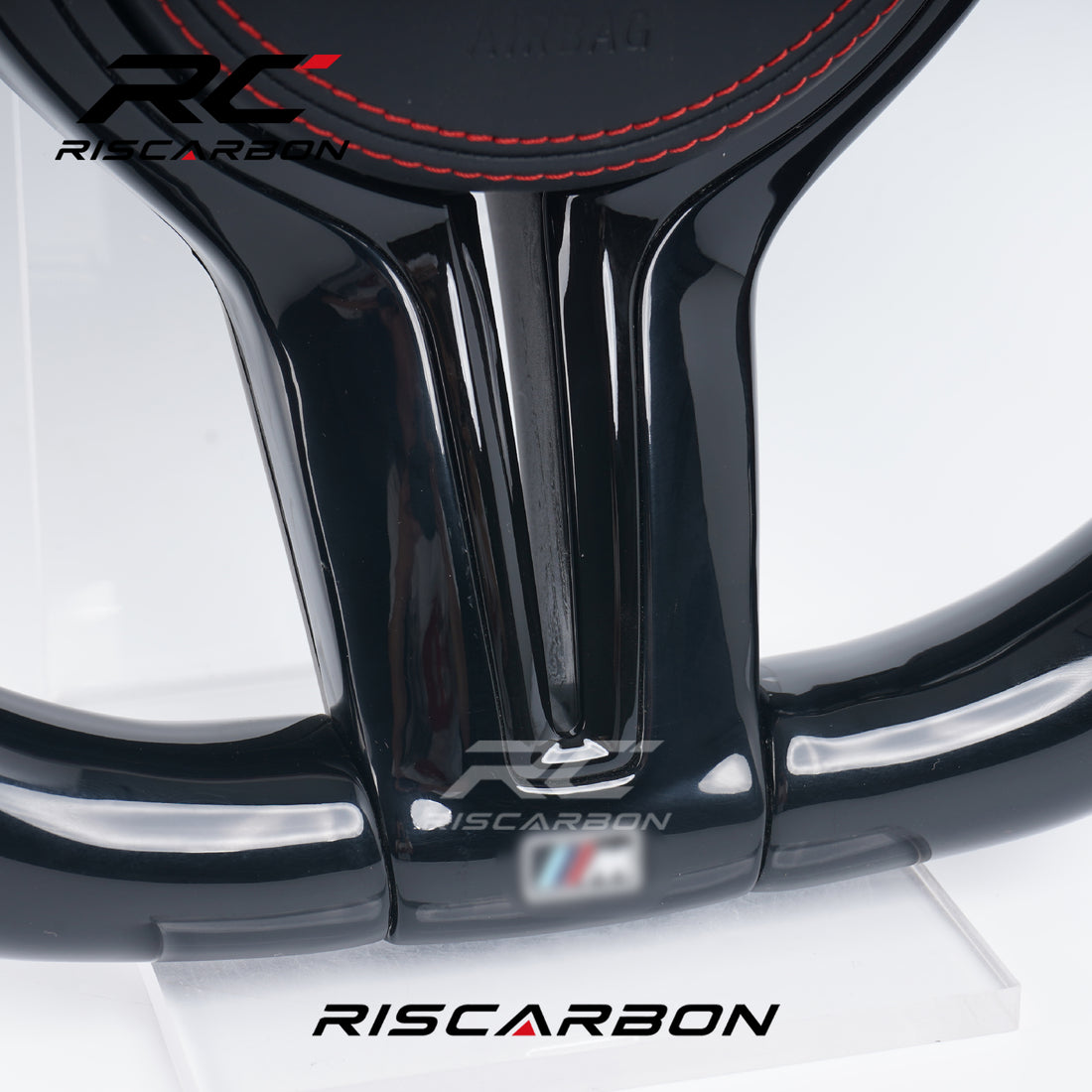 RISCARBON New Upgrade Leather Black Piano Steering Wheel for BMW X1 X2 X3 X4 F30 F10 F11 F22 F31 F01 F32 F12 F15 F16 F20 F21 Plug and Play