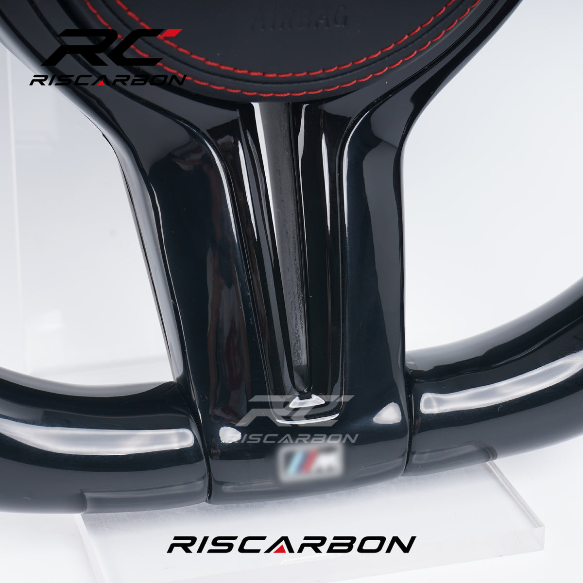 RISCARBON New Upgrade Leather Black Piano Steering Wheel for BMW X1 X2 X3 X4 F30 F10 F11 F22 F31 F01 F32 F12 F15 F16 F20 F21 Plug and Play