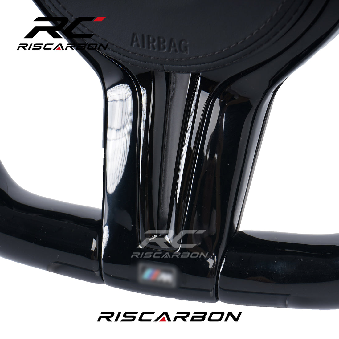 RISCARBON Black Piano Leather Steering Wheel for BMW X1 X2 X3 F30 F10  F11 F15 F20 F21 F22  F16 F01 F31 F25 F26 F15 F02 Plug and Play