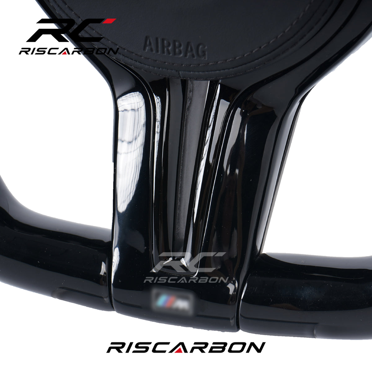 RISCARBON Black Piano Leather Steering Wheel for BMW X1 X2 X3 F30 F10  F11 F15 F20 F21 F22  F16 F01 F31 F25 F26 F15 F02 Plug and Play