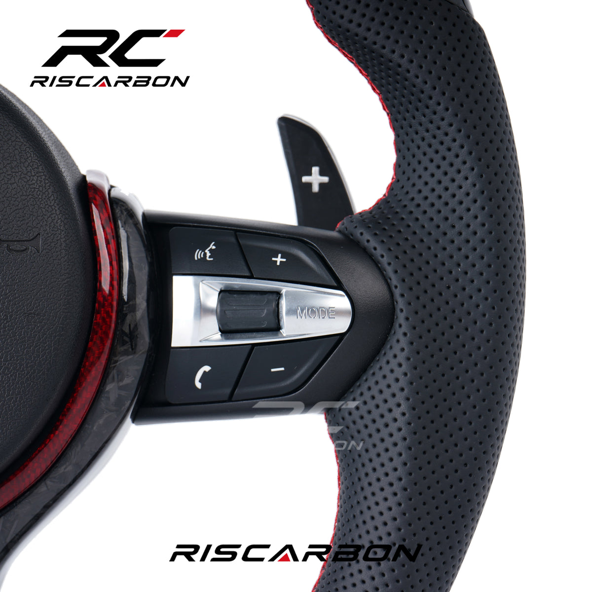 RISCARBON With LED Forge Carbon Fiber Steering Wheel for BMW X1X2 X3 F30 F10  F11 F12 F15 F20 F21 F22 F16 F01 F31 F25 F15  Plug and Play