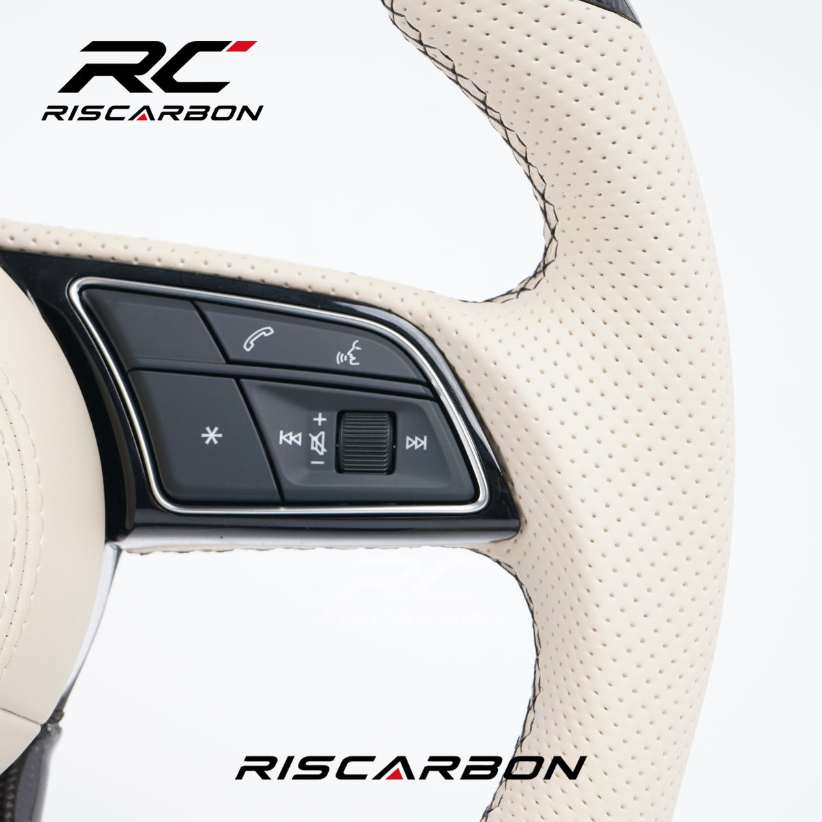 RISCARBON Custom Carbon Fiber Steering Wheel Upgrade Assembly Audi A3 A4 A5 A6 A7 B8 B8.5 B9 S3 S4 S5 Q3 Q5 Q7 Q8 RS3 RS6