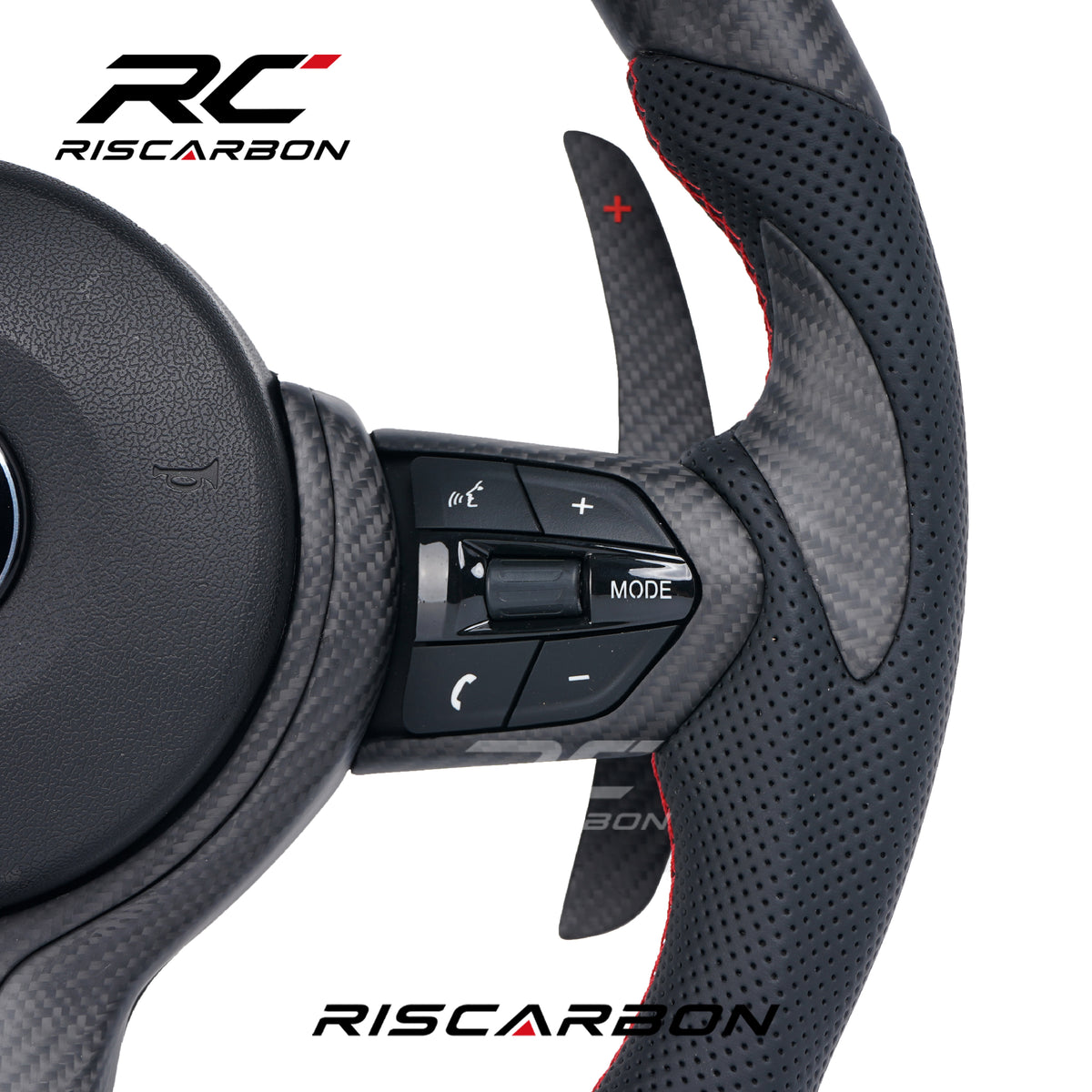 RISCARBON Matte Carbon Fiber Leather with LED Steering Wheel for BMW M3 M5 F30 F10 F11 F12 F16 F15  F20 F22 F25 F31 F32 X1 X2 Customized