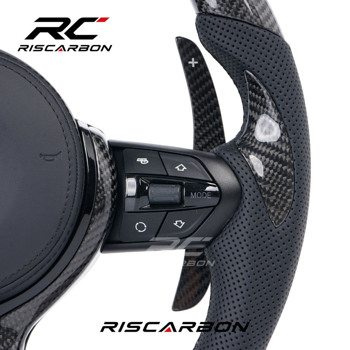 RISCARBON Carbon Fiber Leather Factory Price Car Steering Wheel for BMW E70 E81 E82 E90 E91E92 E93 E87 E88 E89 Customizable for Upgrade