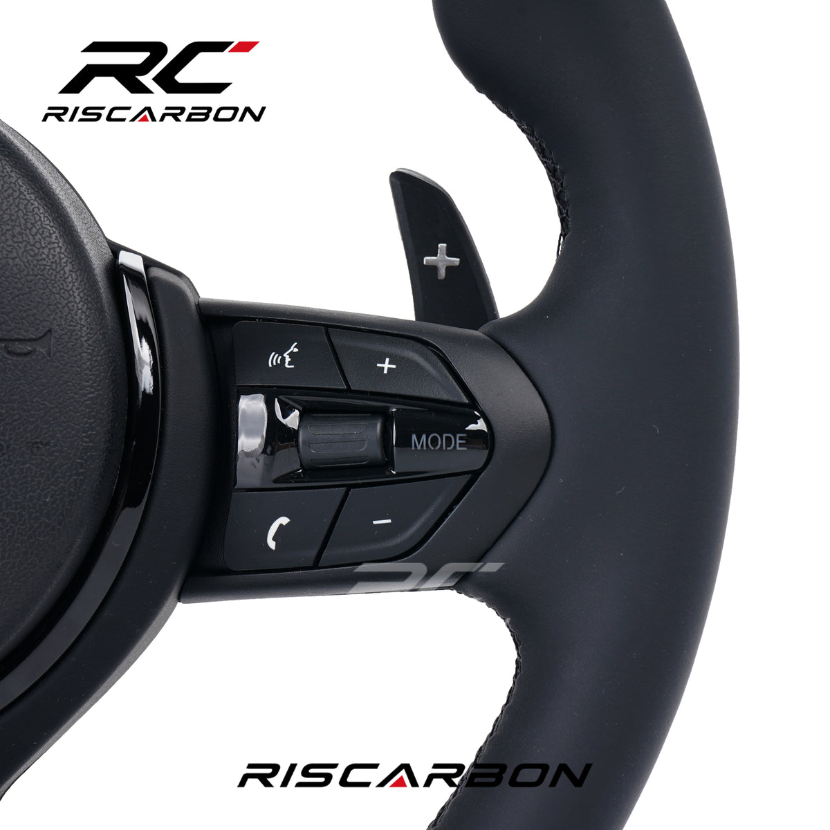 RISCARBON High Level Black Leather With ACC Vibration Steering Wheel for BMW F11 F07 F18 F06 F12 F13 F01 F02 F48 F10 F30 F34 F20 F21F12