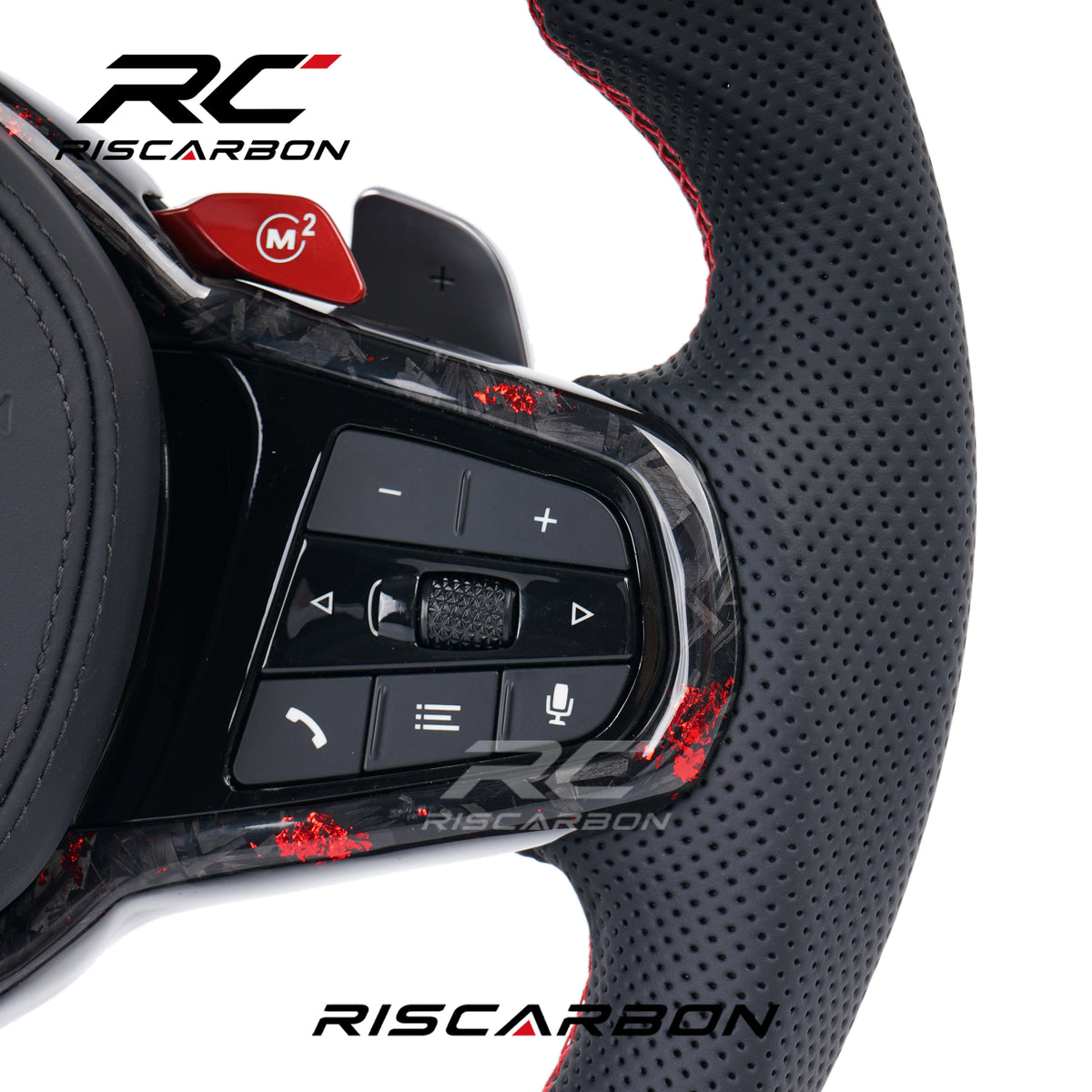 RISCARBON CS Forged Carbon Fiber Steering Wheel for BMW G30 G20 G32 G20 G21 G22 G23 G26 G01 G02 G28 G31 G87 Direct Fit Plug and Play