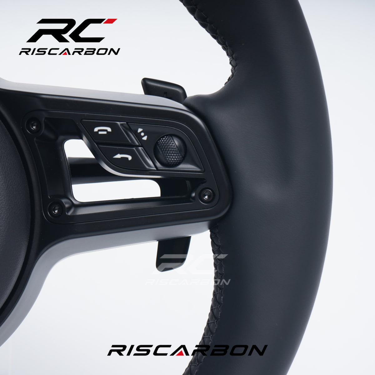RISCARBON Factory Supply  Full Leather Sports Steering Wheel Accessories for Porsche 991 911 992 718 918 CARRERA GT Macan Cayman