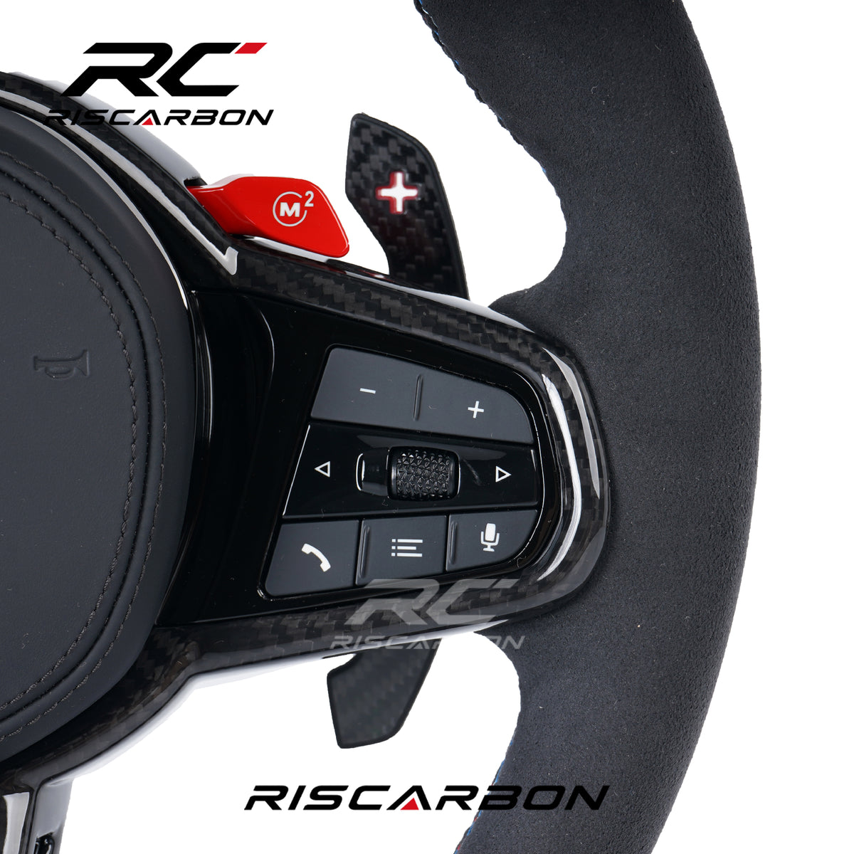 RISCARBON Hot Sale CS Full Suede Car Steering Wheel for BMW  X3 X4 X5 X6  G01 G02 G08  G21 G22 G23 G20 G28 G30  G31 G38 M340i M440i