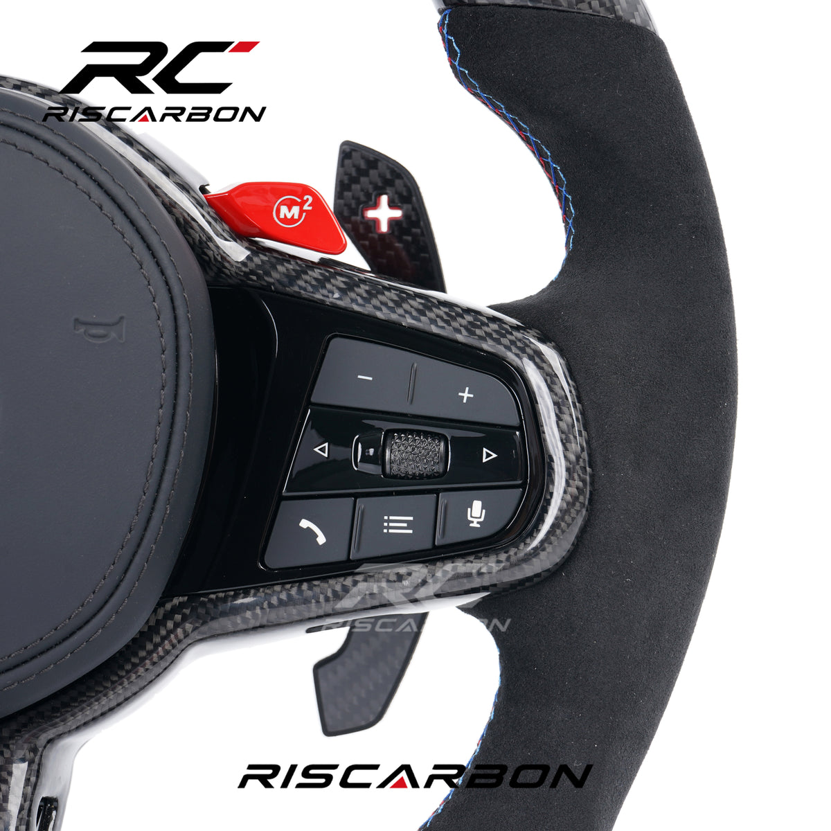 RISCARBON Fit for BMW G Series G20 G80 G22 G82 G30 G31 G32 G11 G12 G10 G25 G40 G42 G01 G02 New Style Auto Carbon Fiber CS Steering Wheel