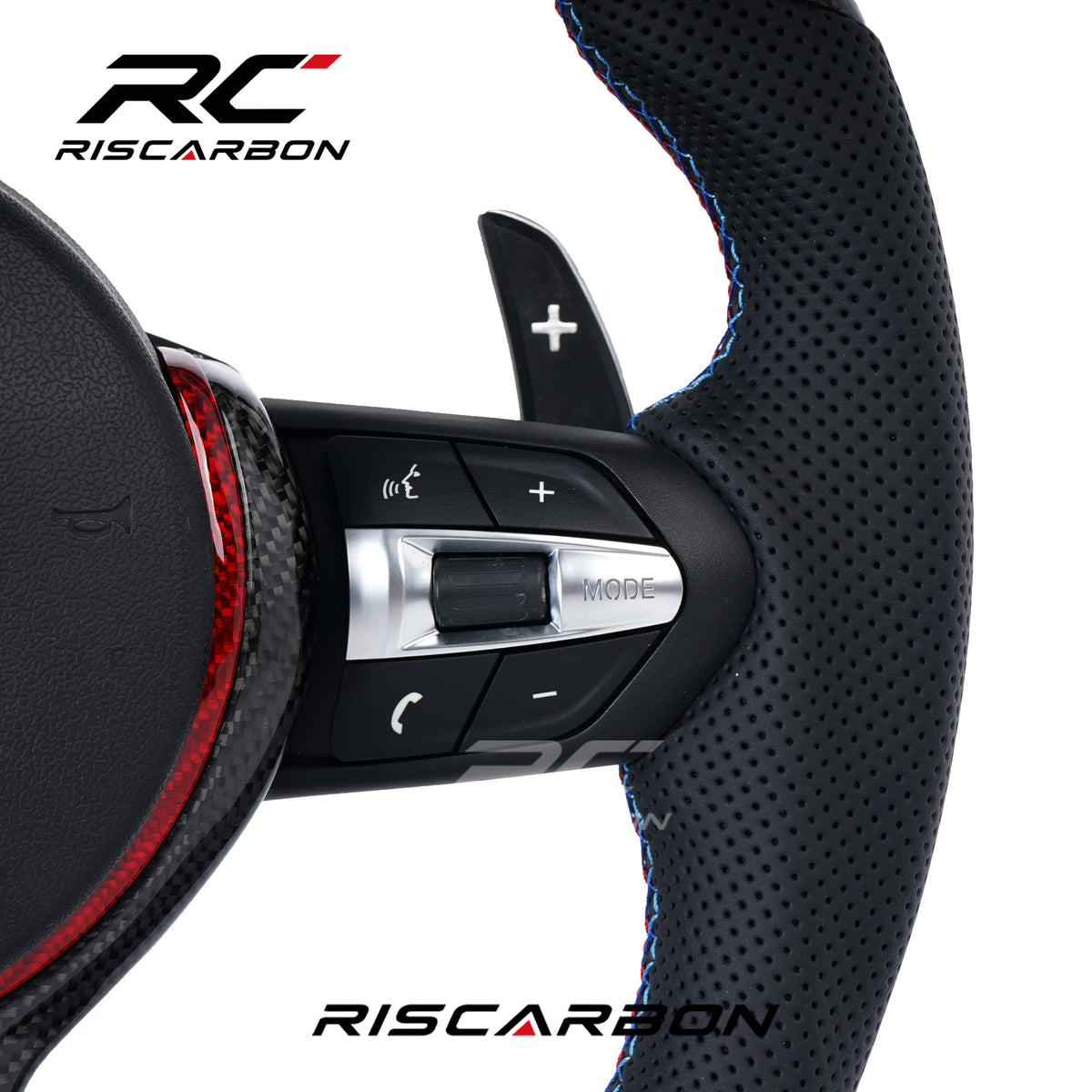 RISCARBON Modified High Carbon Fiber Perforated Leather Steering Wheel m Performance for BMW F10 F20 F22 F30 F40 F32 F36 F25 F11 F12 F18