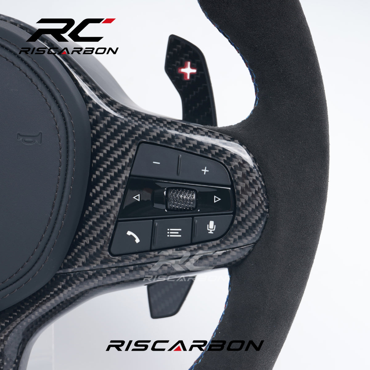 RISCARBON New Style Auto Carbon Fiber CS Steering Wheel Fit for BMW G Series G20 G80 G22 G82 G30 G31 G32 G11 G12 G10 G21 G80 G33 G16 G15