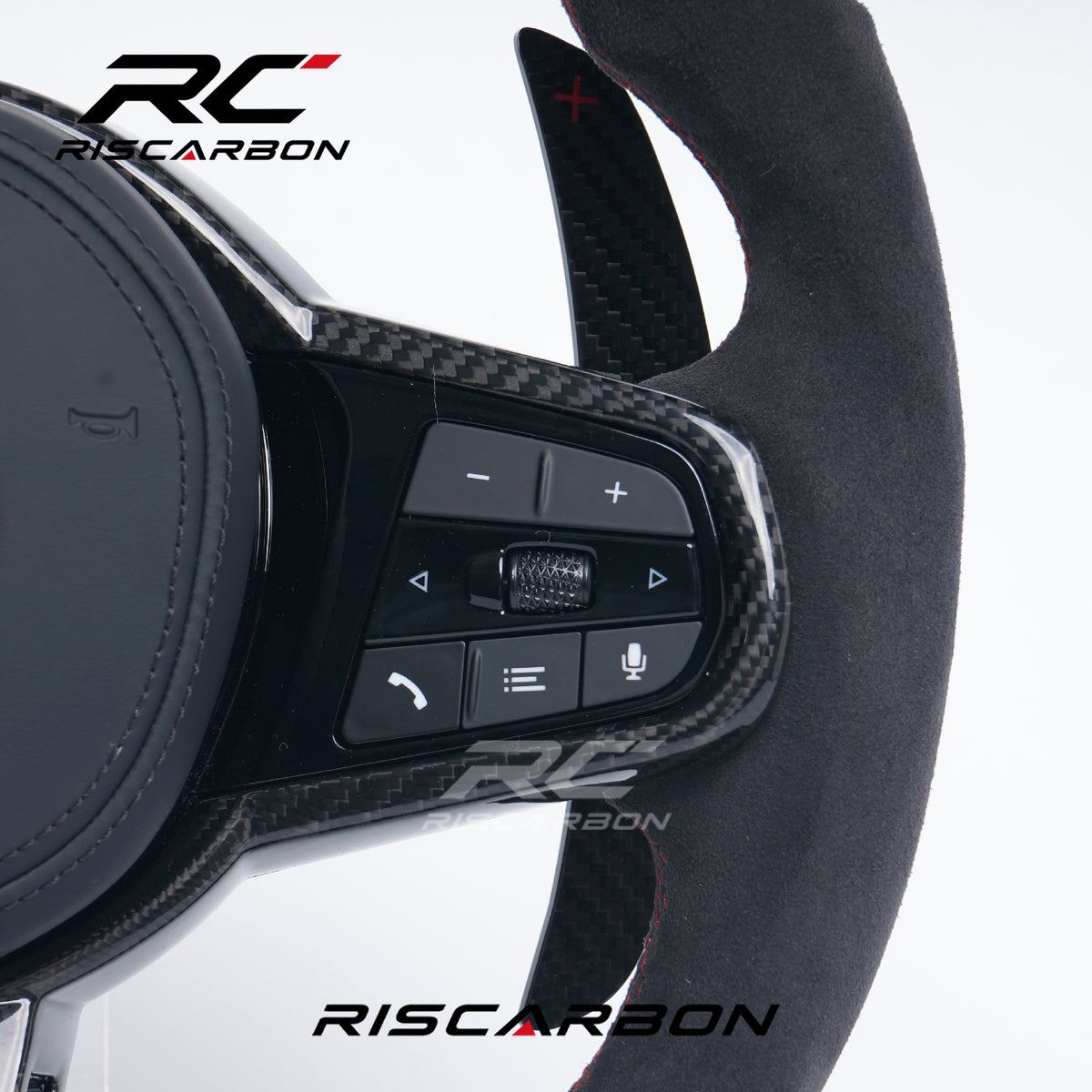 RISCARBON Car Steering Wheel for Toyota Hilux Innova Revo Hilux LC70 LC200 Supra Prado 2015-2022