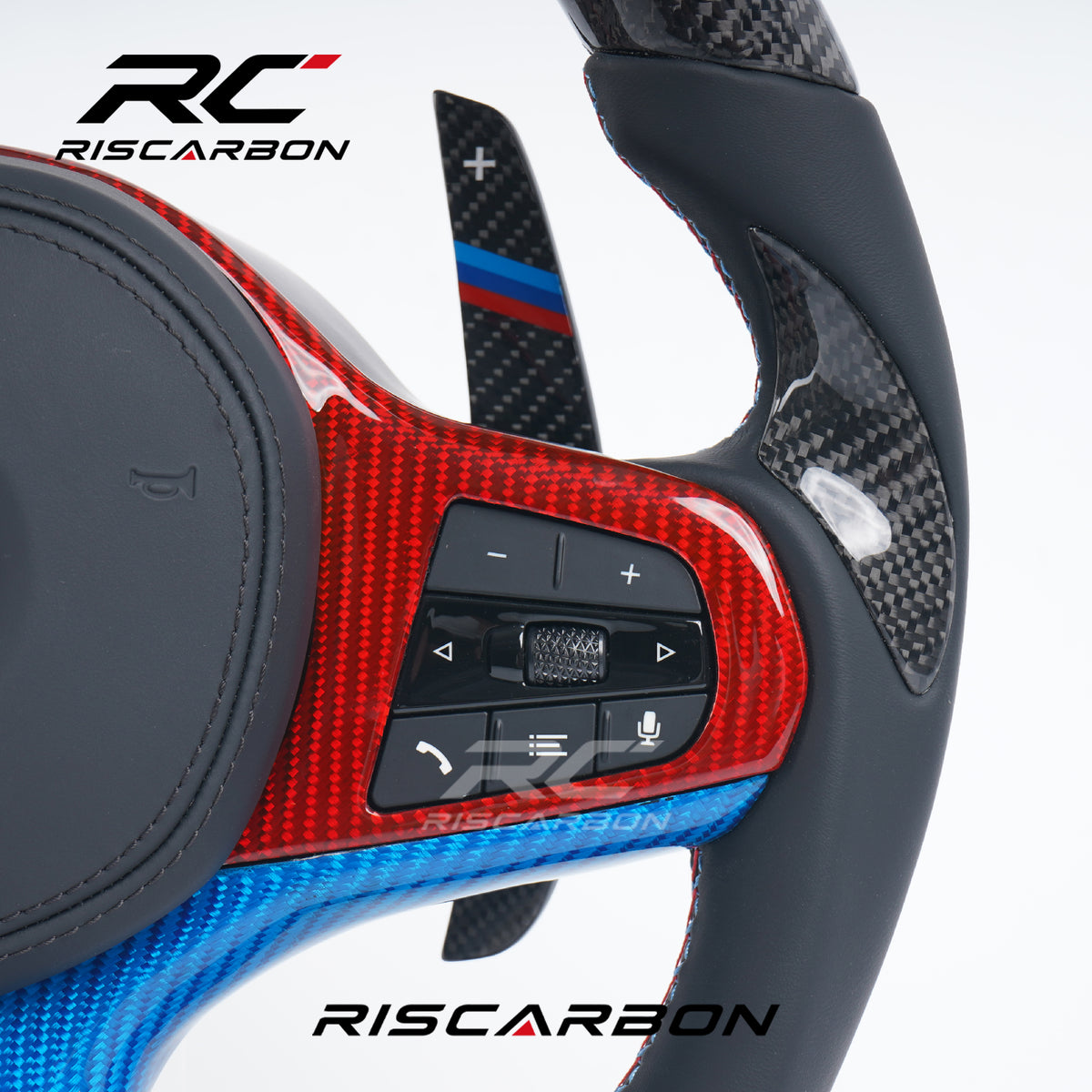 RISCARBON Carbon Fiber Direct Fit Car Steering Wheel for BMW G30 G20 G32 G01 G02 G28 G31 G87M3 M4 M5 M6