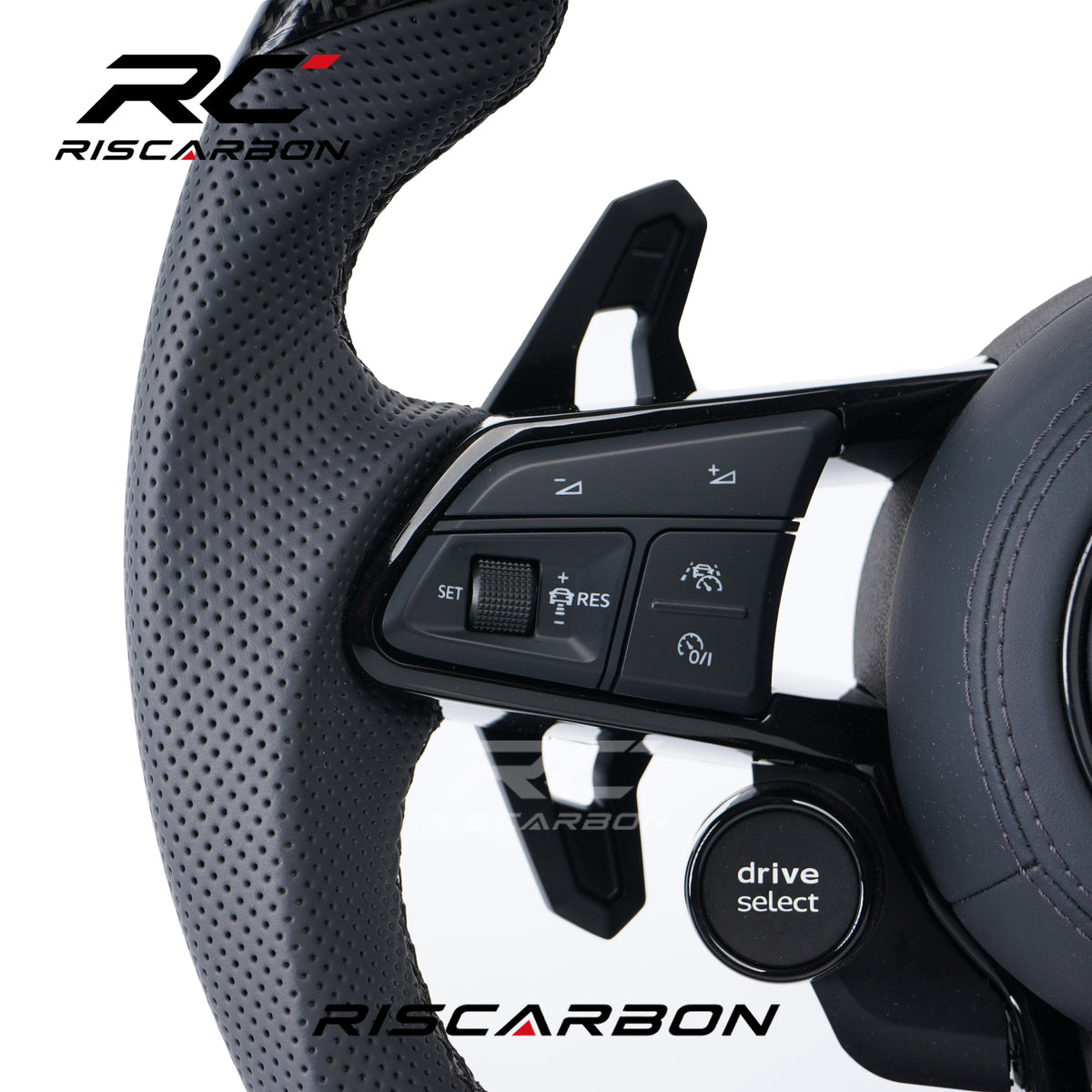RISCARBON Factory Supply Carbon Fiber Leather Steering Wheel for VW Accessories VW Golf 5 6 7 R MK5 MK6 MK7 MK7.5 Gti Polo Passat Tiguan