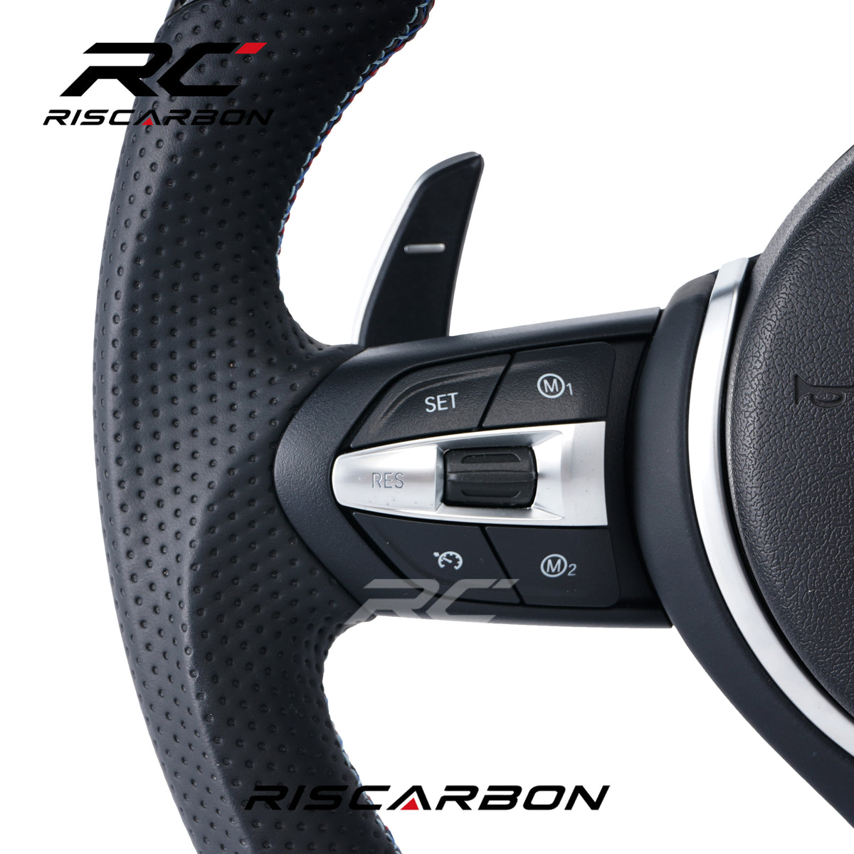 RISCARBON M Sports Carbon Fiber Leather Steering Wheel for BMW 3 5 Series F30 F32 F10 F20 F07 F01 F11F06 F13 F01 E90 M3 M4 M5 M6